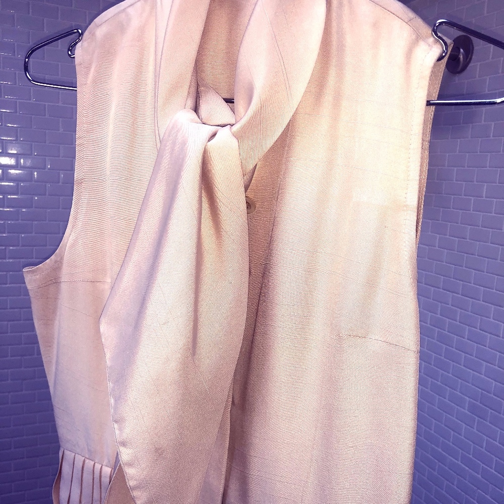 Vintage 1960's No label Silk moire pleated dress